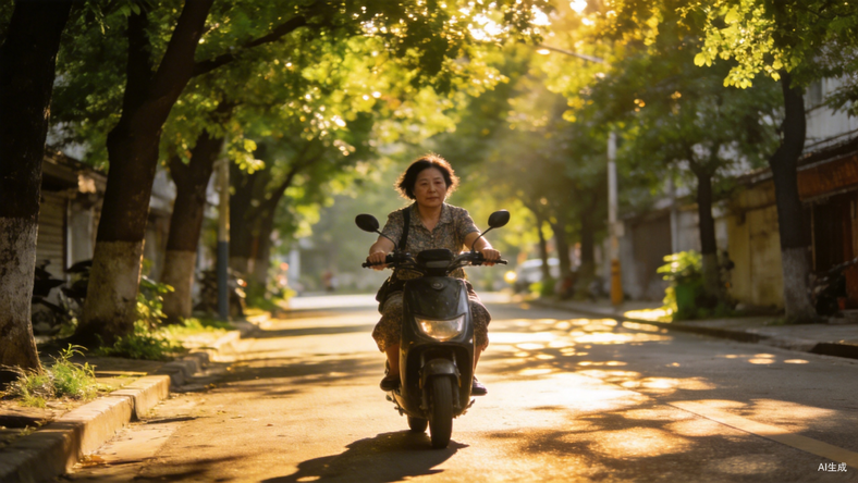 再有钱的中女,也爱骑电驴